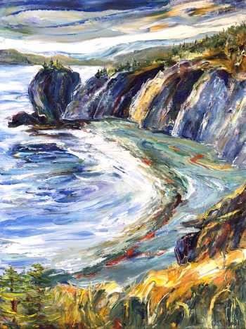 Backside Beach (right), original oil painting by Brenda McClellan 
