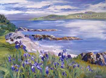 Irises, original oil painting by Brenda McClellan 