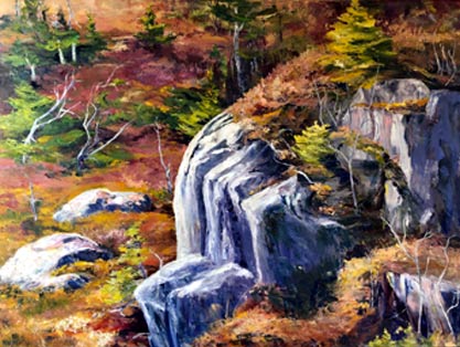 Rock On The  Rock, original oil painting by Brenda McClellan 