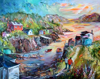 Evening Magesty at Burgeo - an oil painting by Natalia Charapova