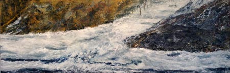 Remembering the Launch - an encaustic painting by Newfoundland artist Po Chun Lau