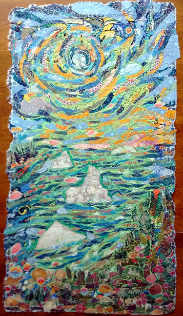 original textile art by Rachel Ryan, Icebergs at Duckish