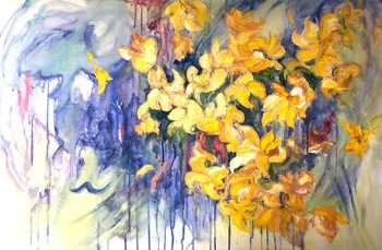 Blast of Yellow I, original oil painting by Brenda McClellan