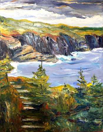 Coastal Trail IV, original oil painting by Brenda McClellan 
