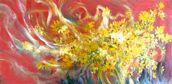 Profusion in Yellow, Original oil painting by Brenda McClellan 